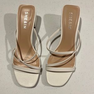 White Low-Heeled Heels